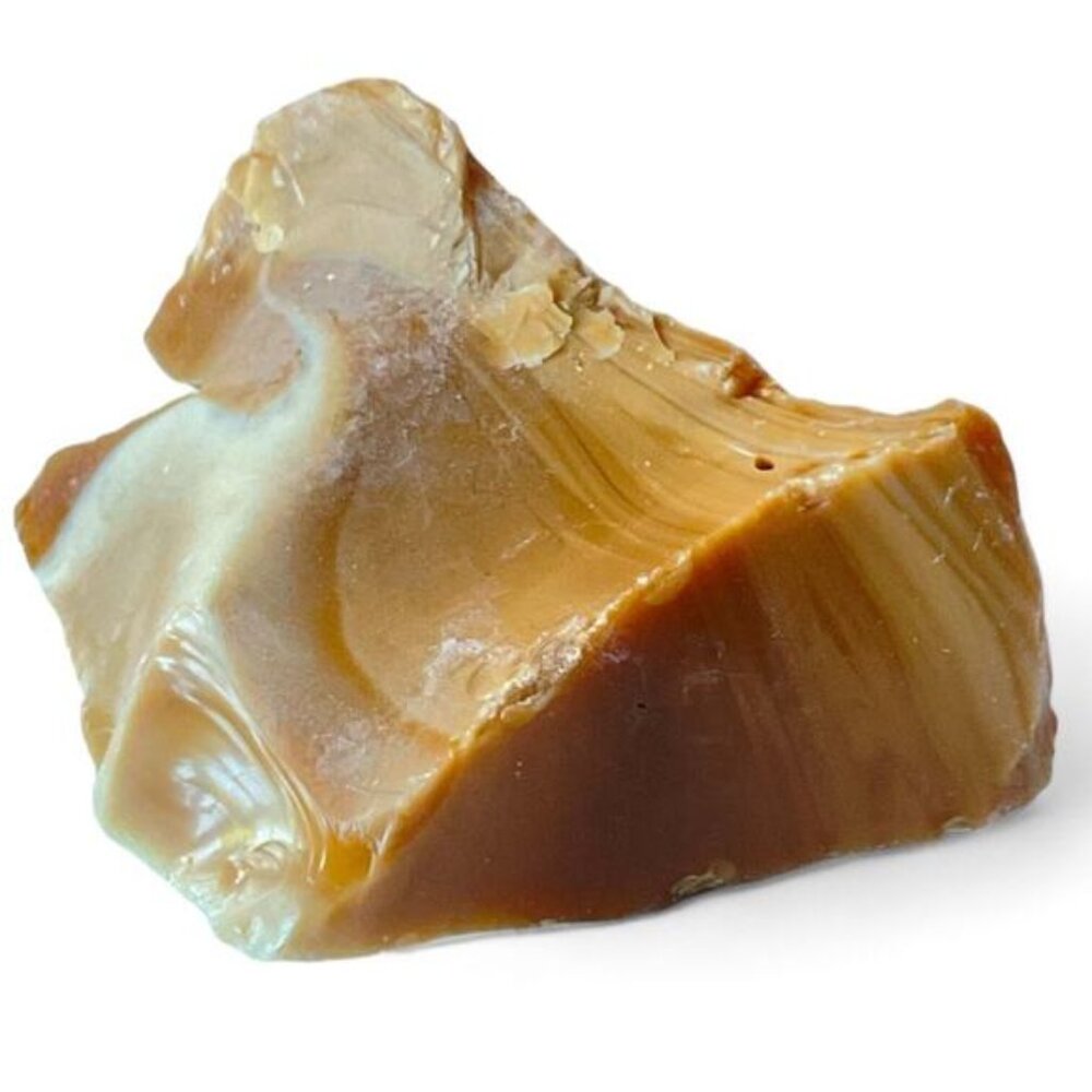 Carmel Chocolate Swirl‎ Art Glass Cullet Glowing Manganese Slag Glass #4GX126